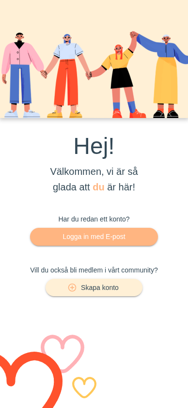 Mallo welcome and login screen